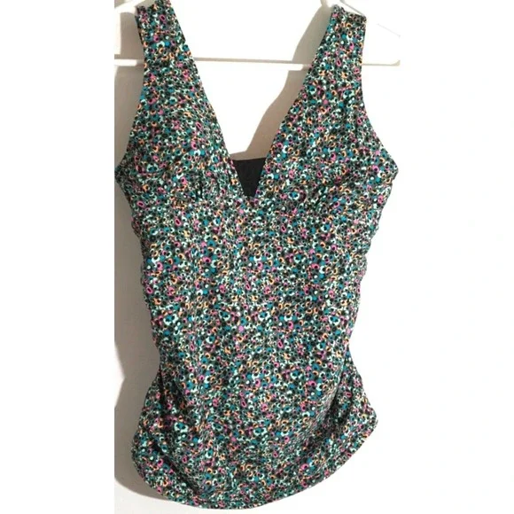 Tribal Sport Women's Size XS Multi-Color Reversible Tankini Swimsuit Bathing Top - Picture 5 of 5